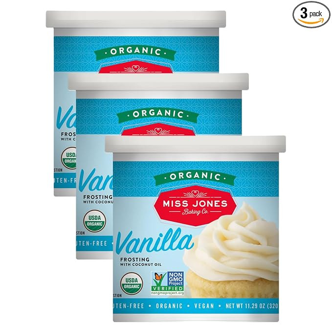 Miss Jones Baking Organic Buttercream Frosting, Perfect for Icing and Decorating, Vegan-Friendly:... | Amazon (US)