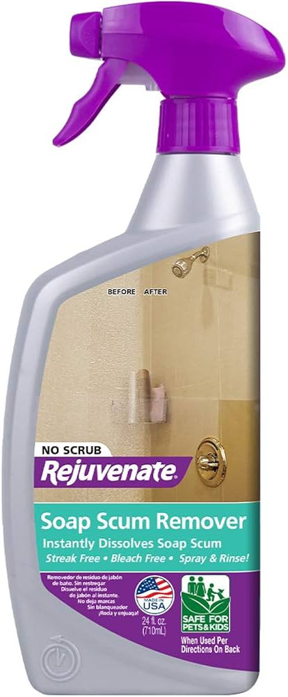 Rejuvenate Scrub Free Soap Scum Remover Shower Glass Door Cleaner Works on Ceramic Tile, Chrome, ... | Amazon (US)