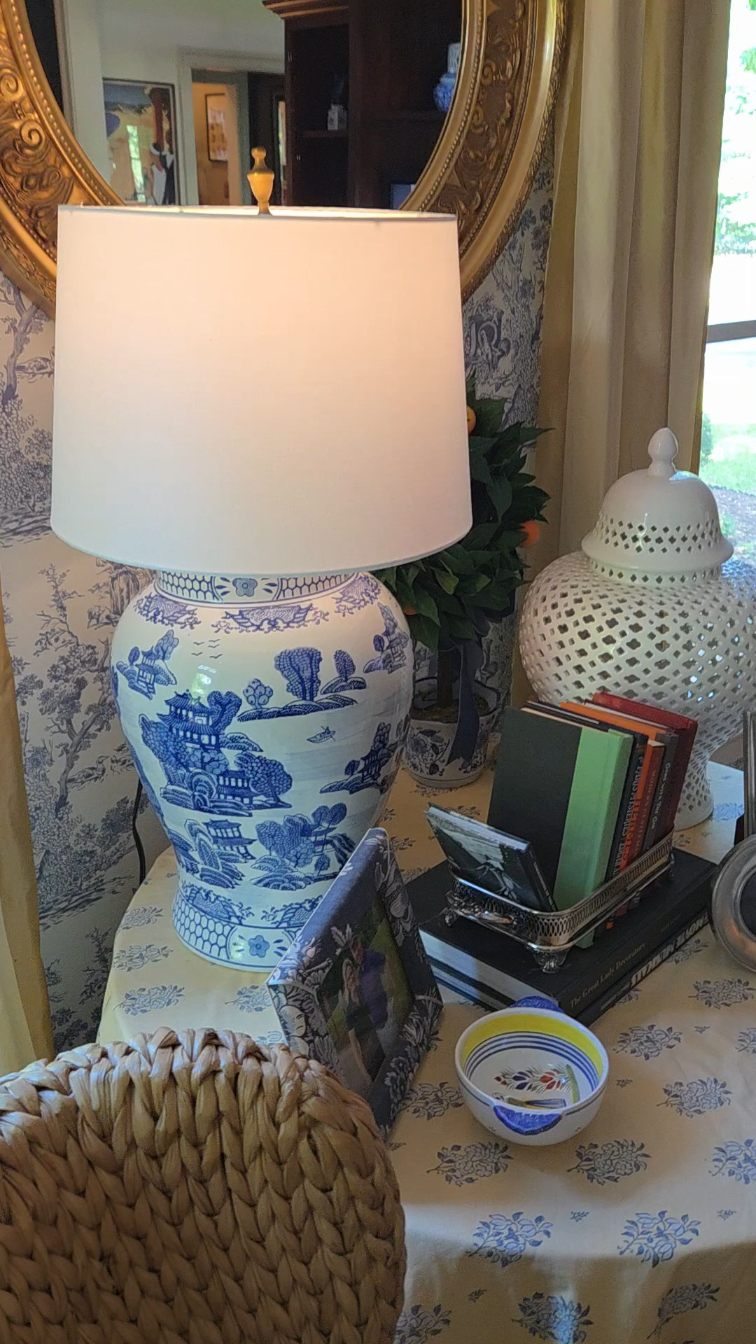 I wanted a giant ginger jar lamp and the one I wanted was definitely out of reach at least for the moment and I'm very pleased with my DIY HomeGoods chinoiserie urn and a lamp plus a roll of packing tape 😂

#LTKstorytime #LTKHome #LTKdayinmylife