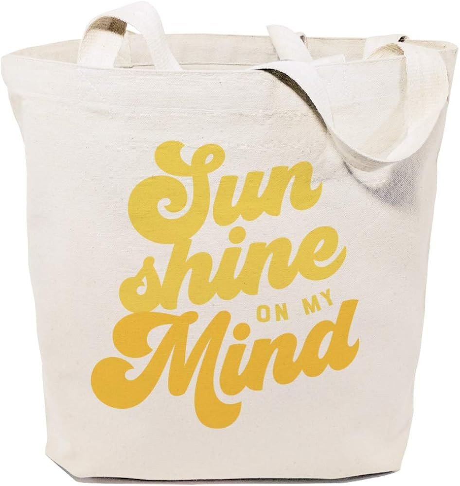 The Cotton & Canvas Co. Sun Shine on My Mind Summer Beach Bag, Swim Bag, Shopping and Travel Reusabl | Amazon (US)