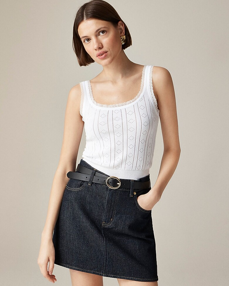 Pointelle sweater-tank in premium ultrafine cotton | J. Crew US