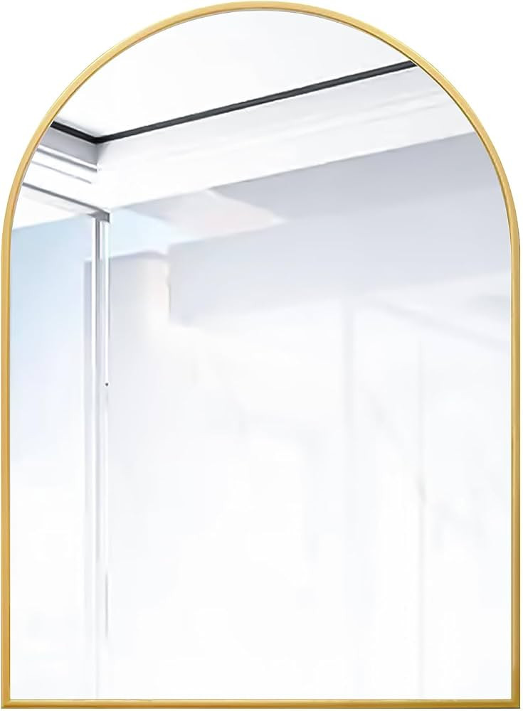 SCWF-GZ 24x16 Arch Mirror Rectangle Wall Mounted Metal Frame Mirrors for Entryway Bedroom Bathroo... | Amazon (US)