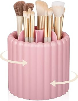 Anyoifax 360 Rotating Makeup Brush Holder 7 Slots Make Up Brush Organizer Removable Spinning Cosm... | Amazon (US)