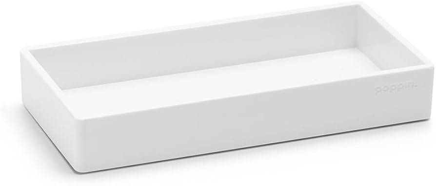Poppin Stackable Small Accessory Tray - Modular Lacquer Desk Trays for Office Organization, Color... | Amazon (US)