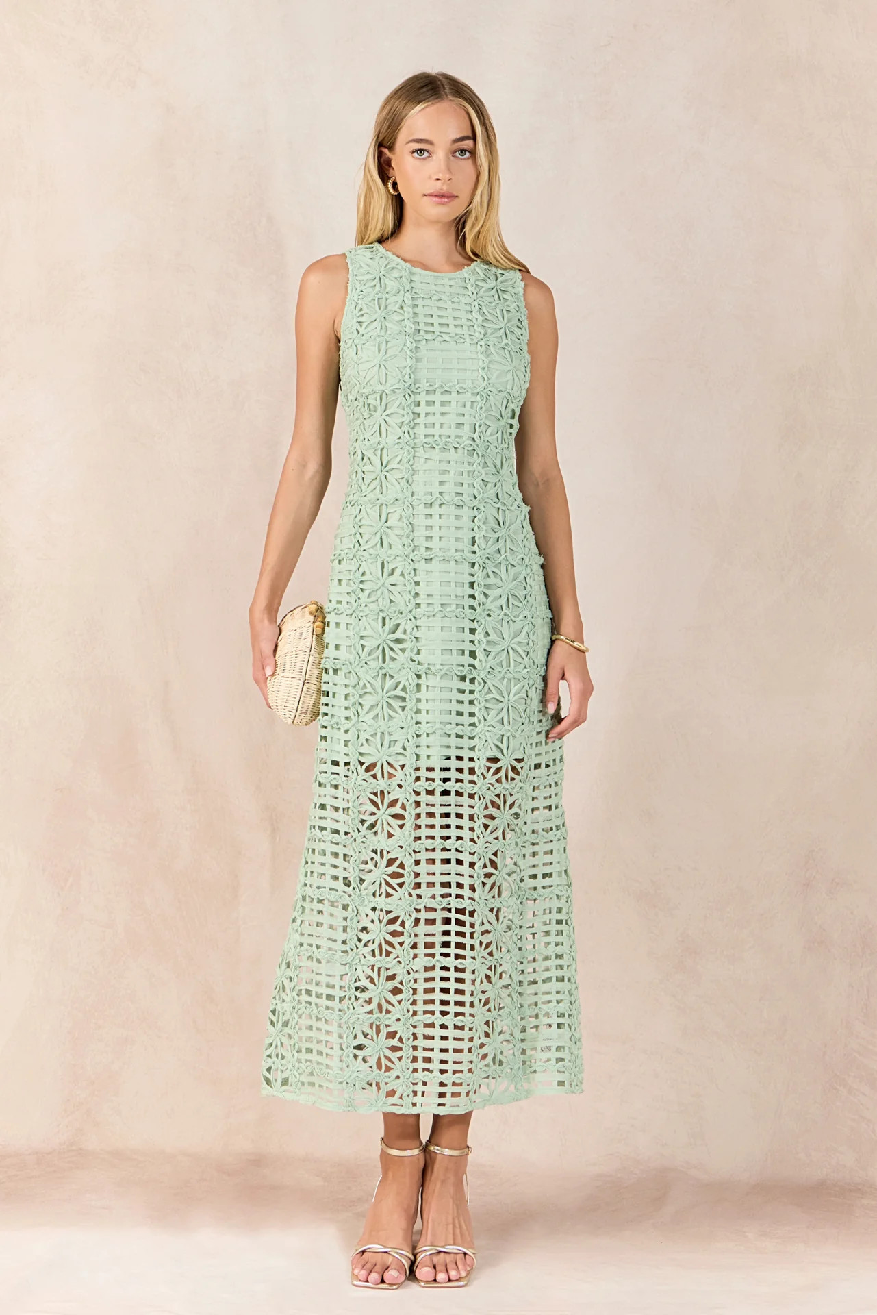 Textured Sleeveless Maxi Dress | Endless Rose