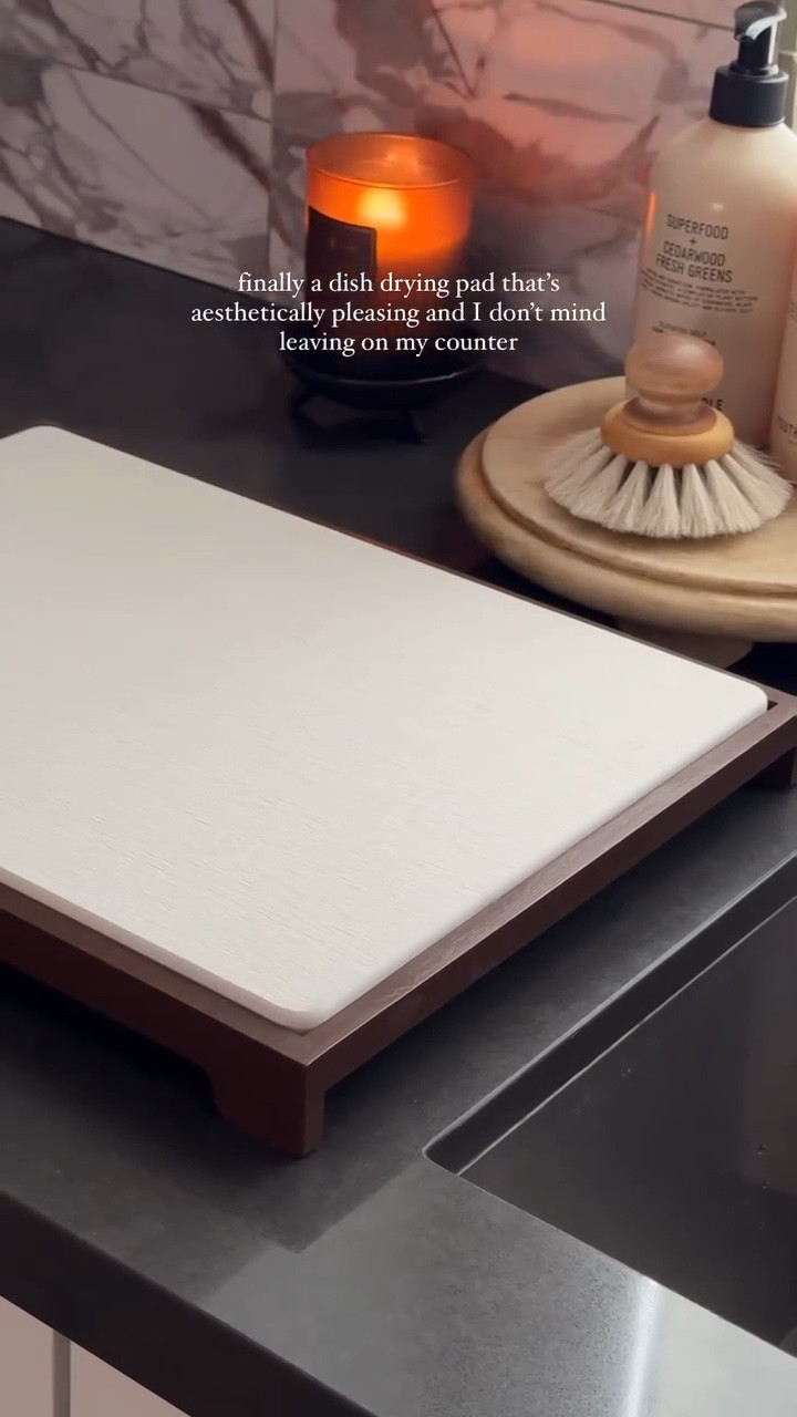 Amazon Kitchen Find: Stone Dish Drying Pad 🤍 It can also be separated to fit more dishes! 

#LTKFindsUnder50 #LTKHome