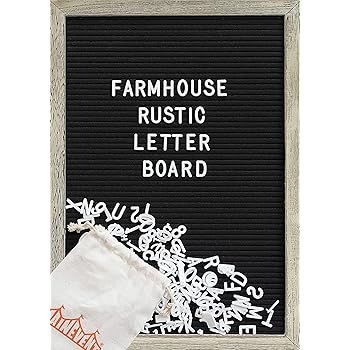 Felt Letter Board with 12x17 Inch Rustic Wood Frame, Script Words, Precut Letters, Picture Hanger... | Amazon (US)