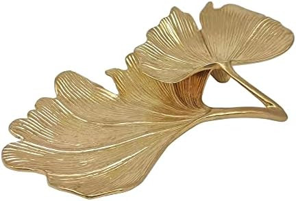 Metal Jewelry Dish, Small Leaf Shaped Ring Holder Jewelry Organizer, Trinket Dish Vanity Tray for... | Amazon (US)