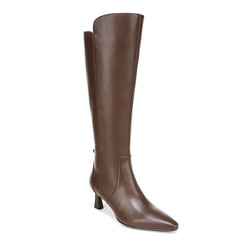 Naturalizer® Tessa Wide Calf Genuine Leather Tall Shaft Bootie - Brown - Size 9 1/2-w | HSN