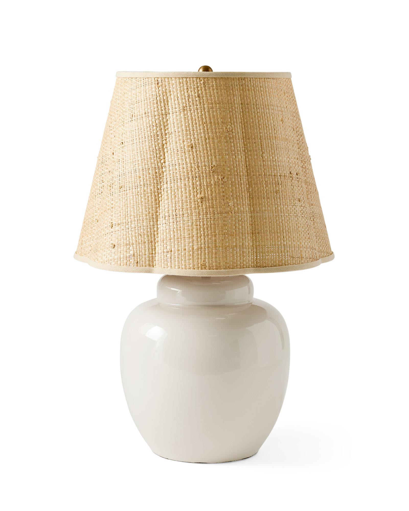 Fisher Table Lamp - Raffia Fluted Shade | Serena and Lily