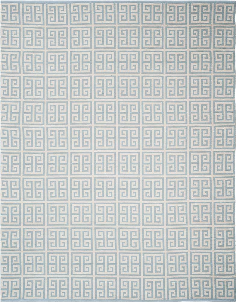 SAFAVIEH Montauk Collection Area Rug - 8' x 10', Light Blue & Ivory, Handmade Greek Key Cotton, I... | Amazon (US)