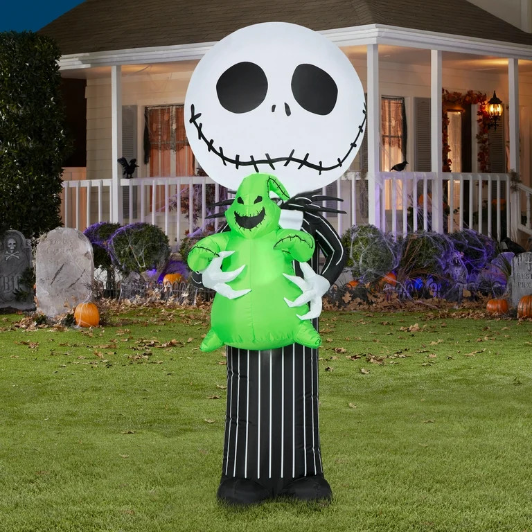 59 Inch Disney Jack Skellington Hugging Oogie Boogie for Halloween by Airblown Inflatables | Walmart (US)