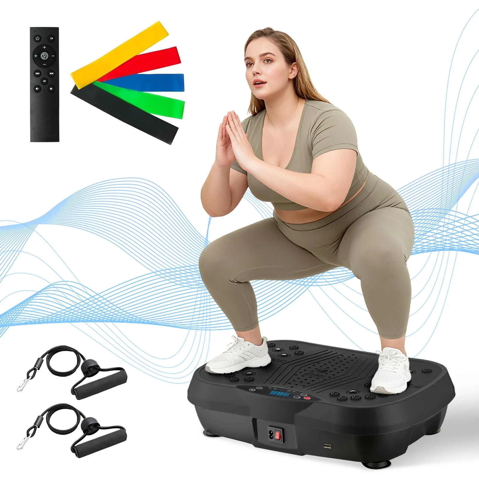 RICAN Vibration Plate Exercise Machine, Full Body Workout Platform with Loop Bands & Remote Contr... | Walmart (US)
