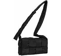 E Puffer Woven Bag for Women Cotton Padded Designer Crossbody Bags Woven Purse Shoulder Bag | Amazon (US)