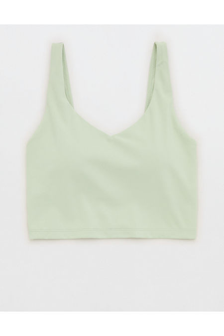 OFFLINE By Aerie Real Me Low Key Longline Sports Bra Women's Aloe XXS | Aerie