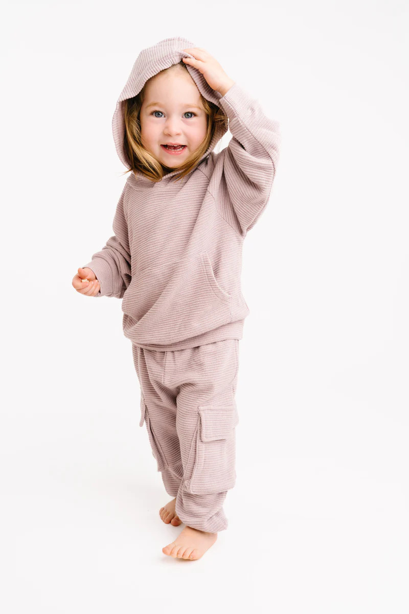 Lavender Fog Waffle Cargo Set | Little One Shop Co