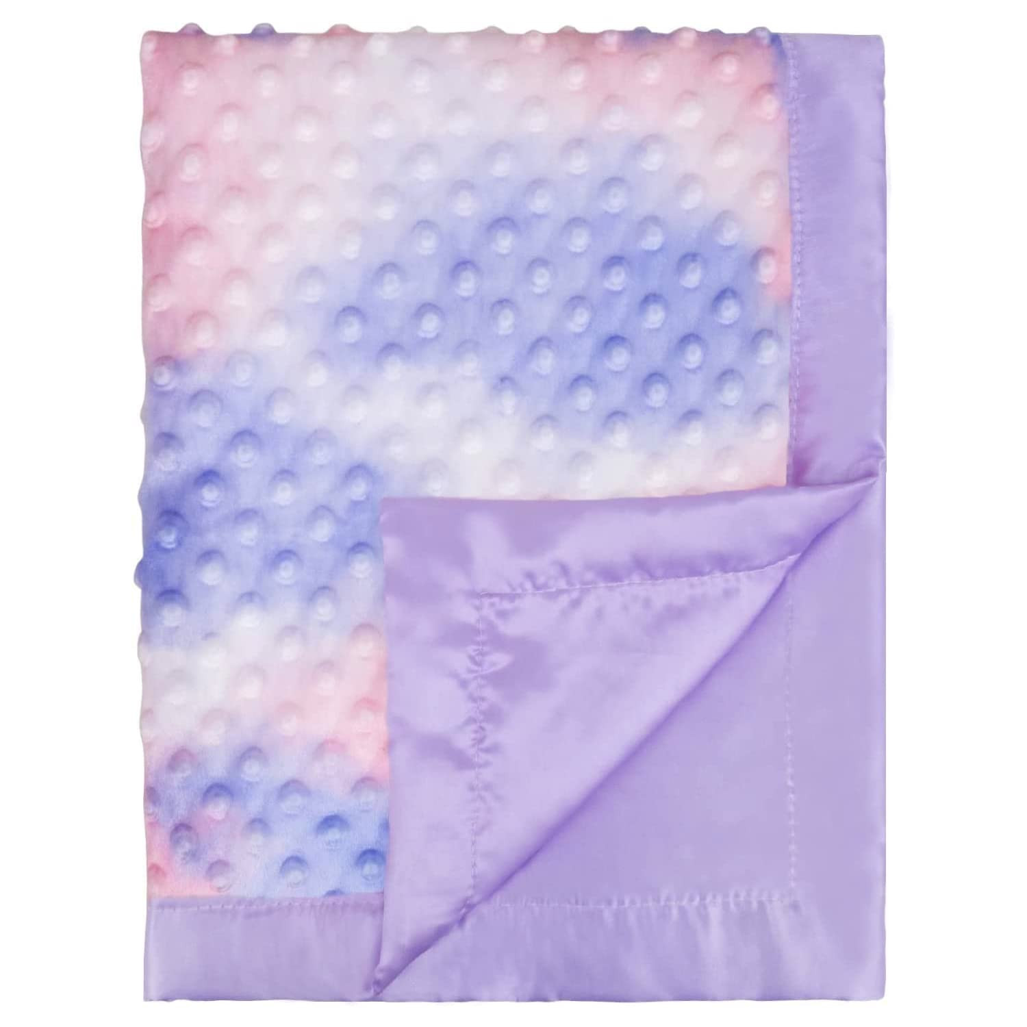 Silky Satin Baby Blanket for Girls Unique Tie Dye Minky Fabric with Soft Luxury Silk Silky Backin... | Amazon (US)