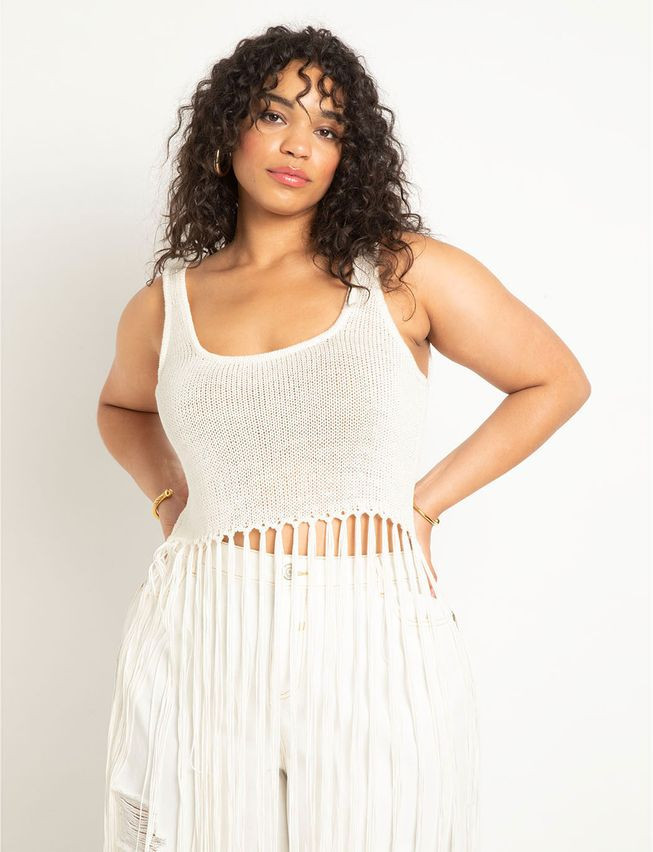 Fringe Sweater Tank | Eloquii