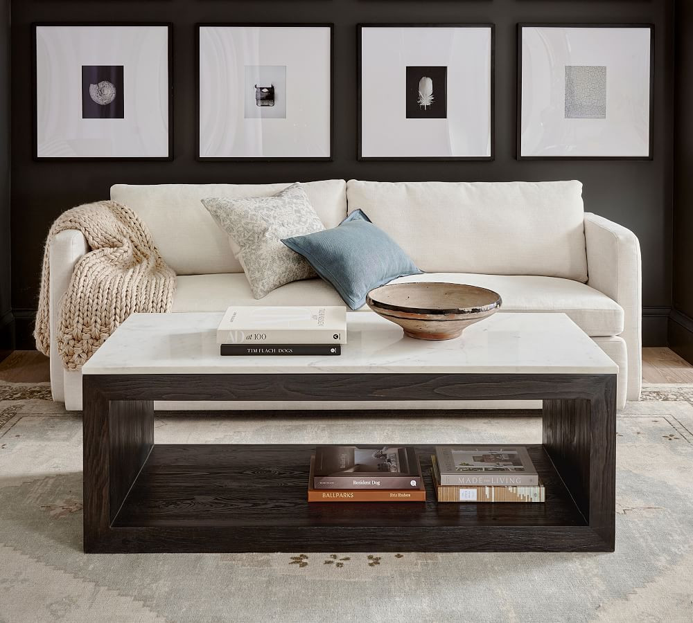 Folsom Rectangular Marble Coffee Table (53") | Pottery Barn (US)