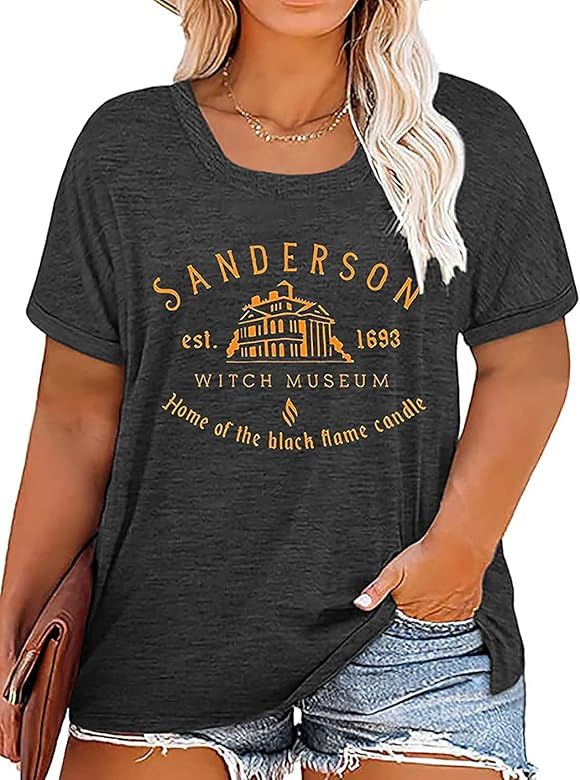Plus Size Sanderson Sisters Witch Museum Hocus Pocus Shirt Women Halloween Fall Short Sleeve Grap... | Amazon (US)