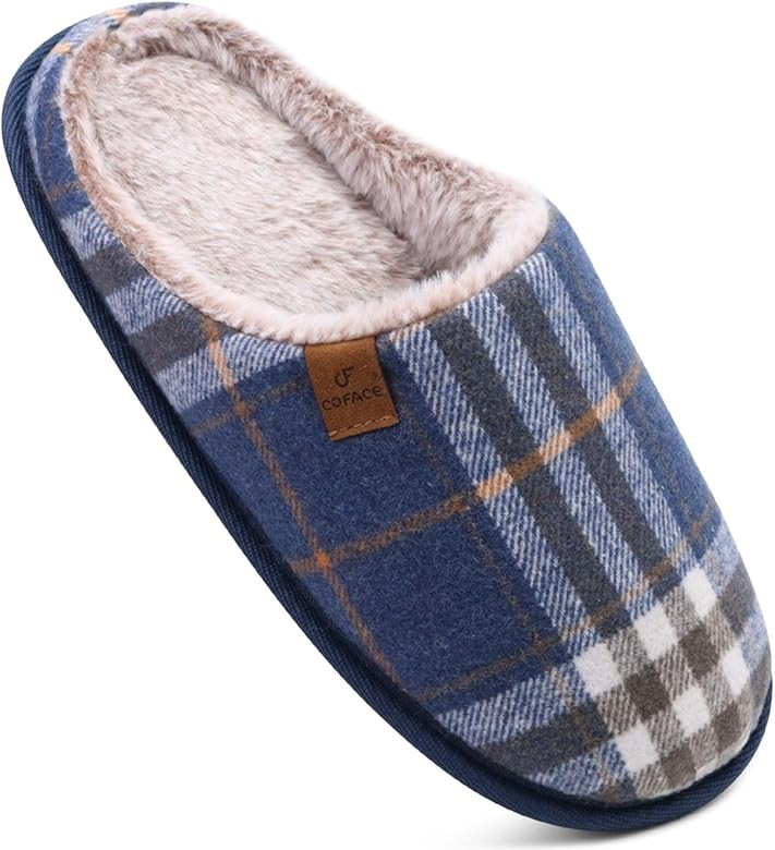 COFACE Unisex Mens Womens Cozy Memory Foam Scuff Slippers Casual Slip On Warm House Shoes Indoor/... | Amazon (US)