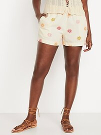 High-Waisted Linen-Blend Pull-On Shorts -- 3.5-inch inseam | Old Navy (US)