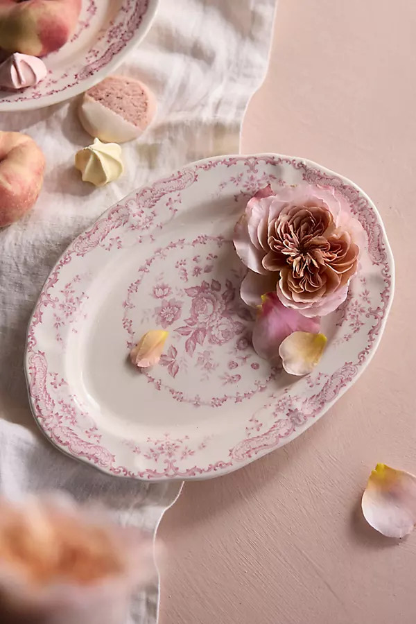 Pink Floral Serving Platter | Anthropologie (US)