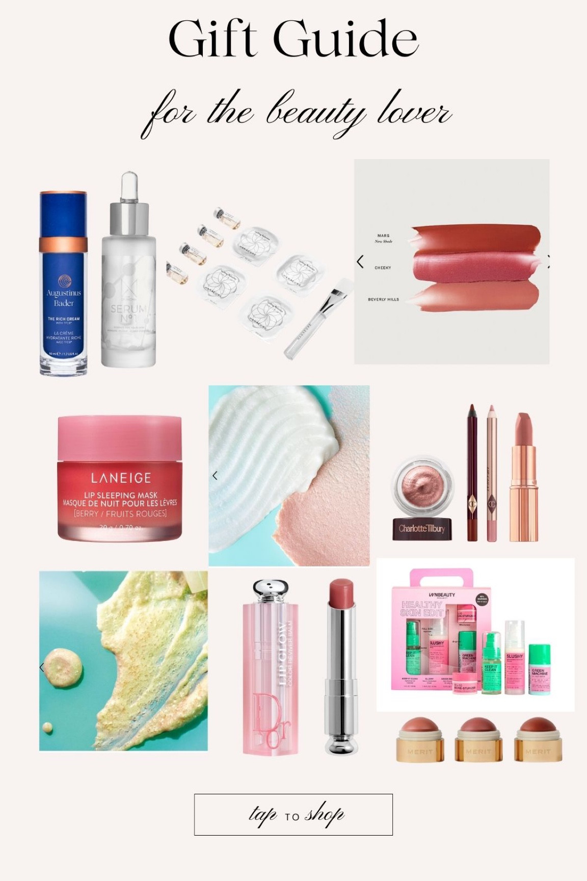 For the beauty lover! Swear by all these products — especially the first 3!!!