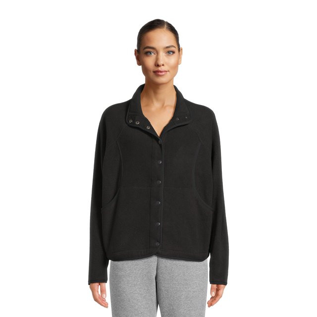 Avia Women's Snap Fleece Mock Neck Jacket, Sizes XS-XXXL | Walmart (US)