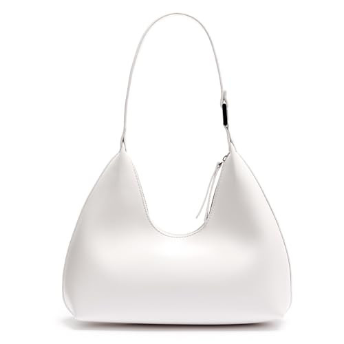 NahiAoo Shoulder Bag for Women Black Shoulder Purse Small Hobo Bags 2024 Trendy Purse Crescent Bag White Purse,White | Amazon (US)