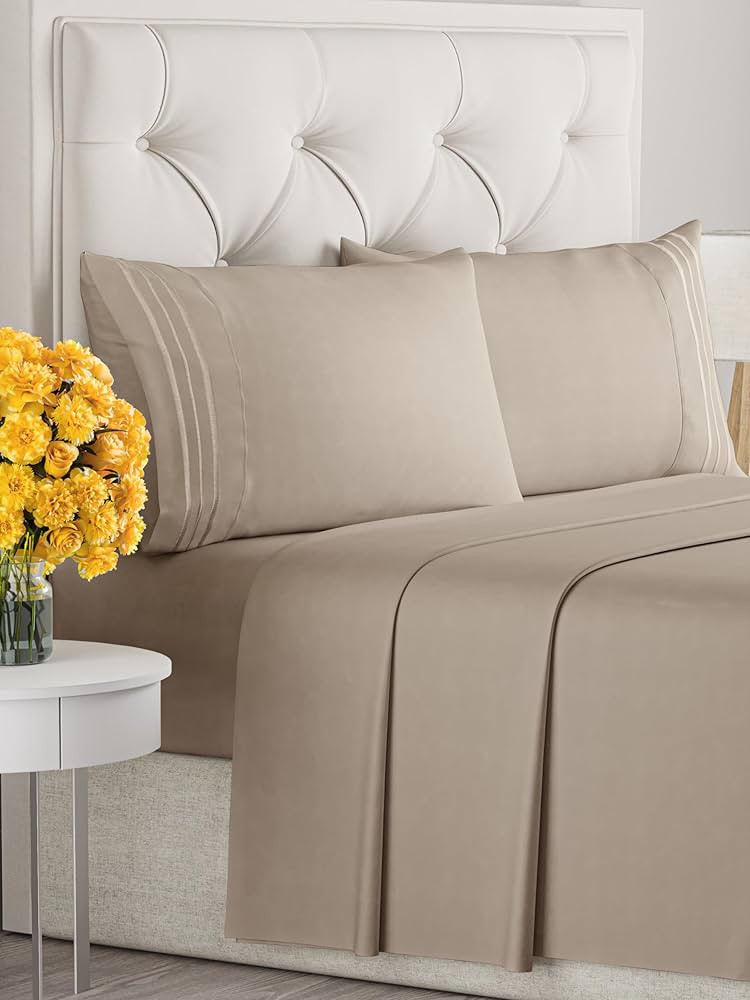 King Size 4 Piece Sheet Set - Comfy Breathable & Cooling Sheets - Hotel Luxury Bed Sheets for Wom... | Amazon (US)