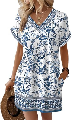 WIHOLL Dresses for Women 2026 Casual Summer Tshirt Dress Wedding Guest Dresses Short Sleeve Fashi... | Amazon (US)