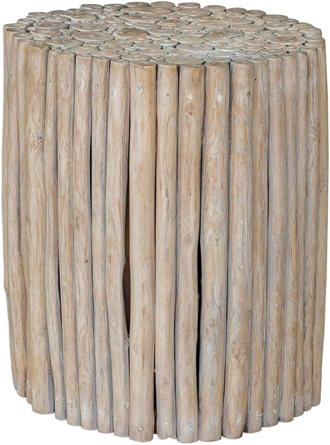 Uttermost Tectona 22" Round Accent End Table in Driftwood | Amazon (US)