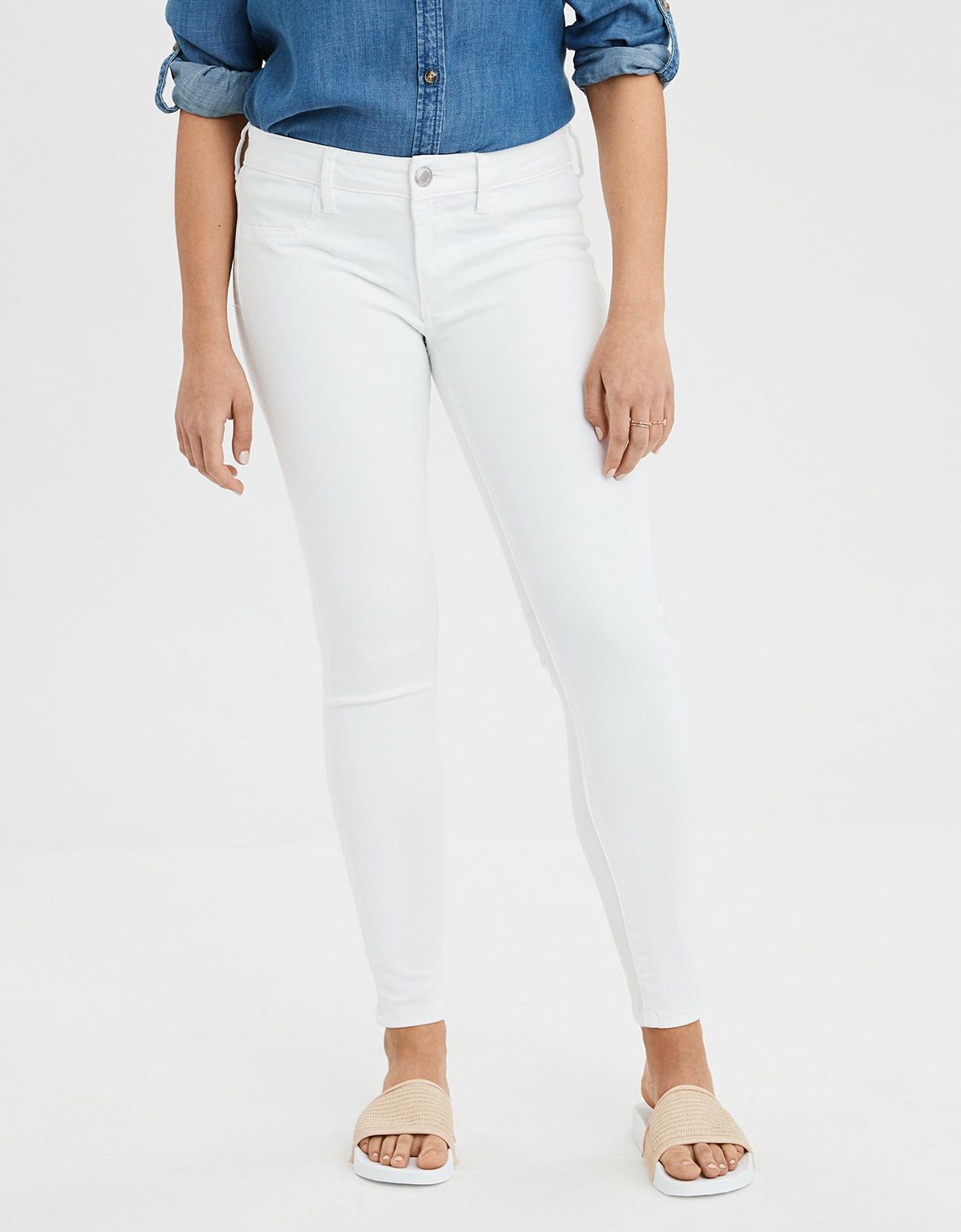 AE Ne(X)t Level Jegging, Sparkle White | American Eagle Outfitters (US & CA)
