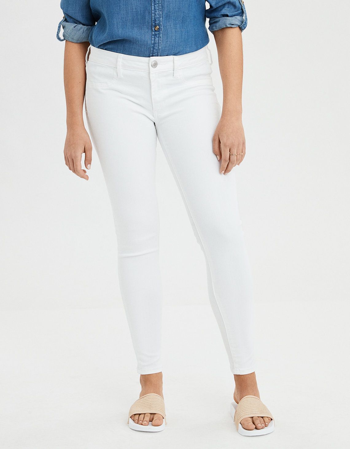 AE Ne(X)t Level Jegging, Sparkle White | American Eagle Outfitters (US & CA)