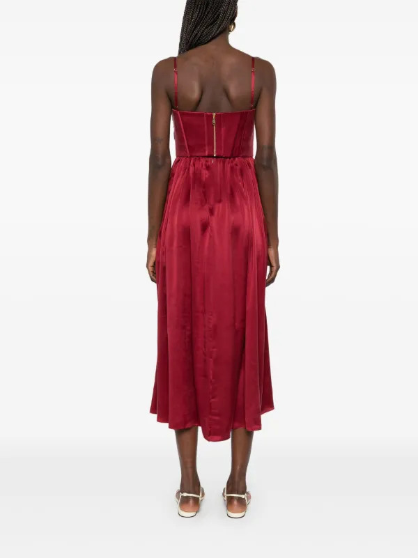 ZIMMERMANN Corset Midi Dress | Red | FARFETCH | Farfetch Global