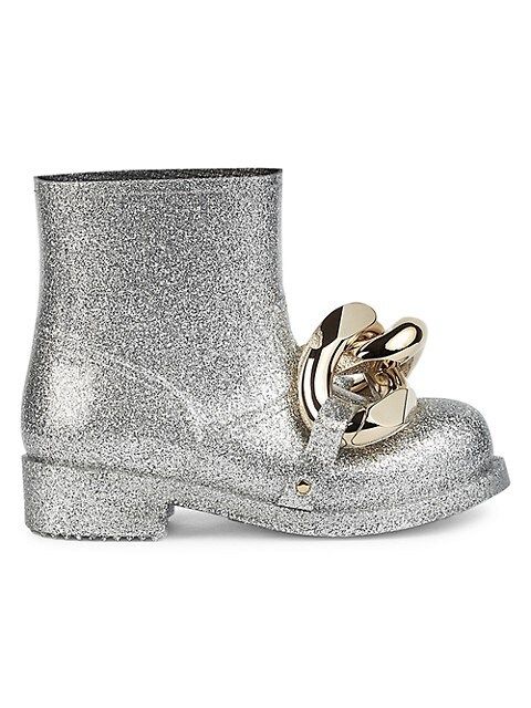 Chain Glitter Rubber Ankle Boots | Saks Fifth Avenue