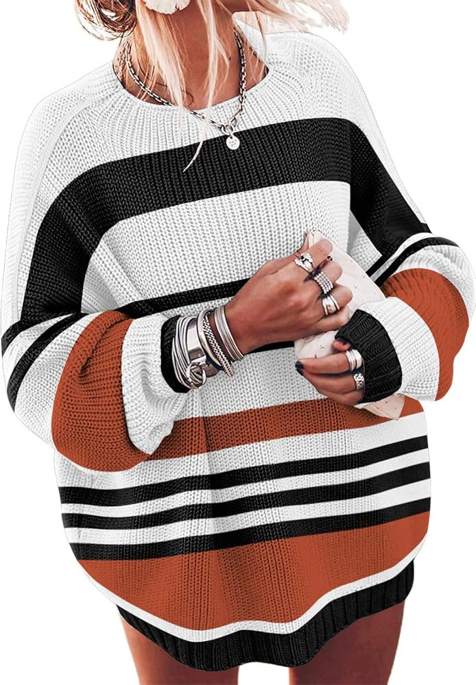 ETCYY Women's Oversized Sweaters Fall 2025 Fashion Winter Clothes Batwing Long Sleeve Knit Sweate... | Amazon (US)