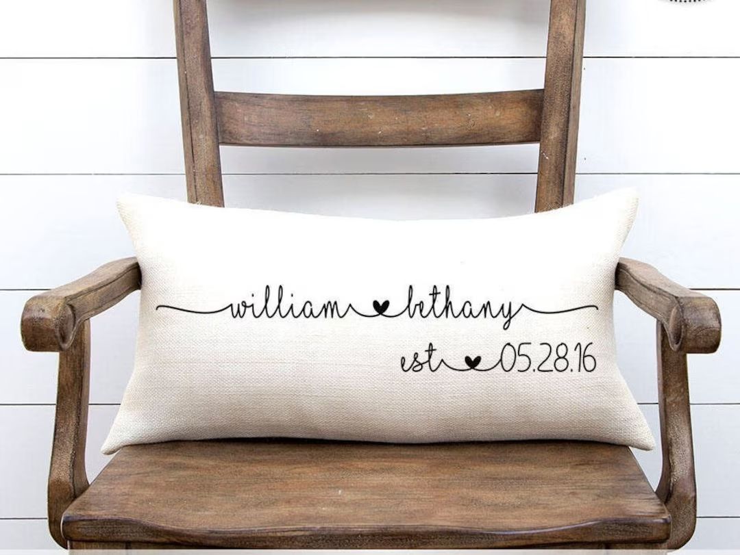Wedding Gift, Wedding Gifts, Personalized Pillow, Newlywed Gift, Engagement Gift, Rustic Wedding ... | Etsy (US)