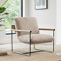 KISLOT Modern Living Room Wood-Metal Frame Accent Chair, 30‘’W, Linen | Amazon (US)