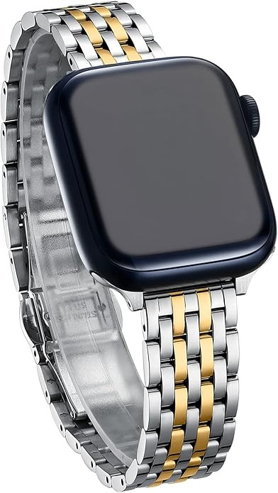 Slim & Feminine Band for Apple Watch 11 10 Se 9 8 7 6 5 4 3, Dressy Metal Band for Women for Appl... | Amazon (US)