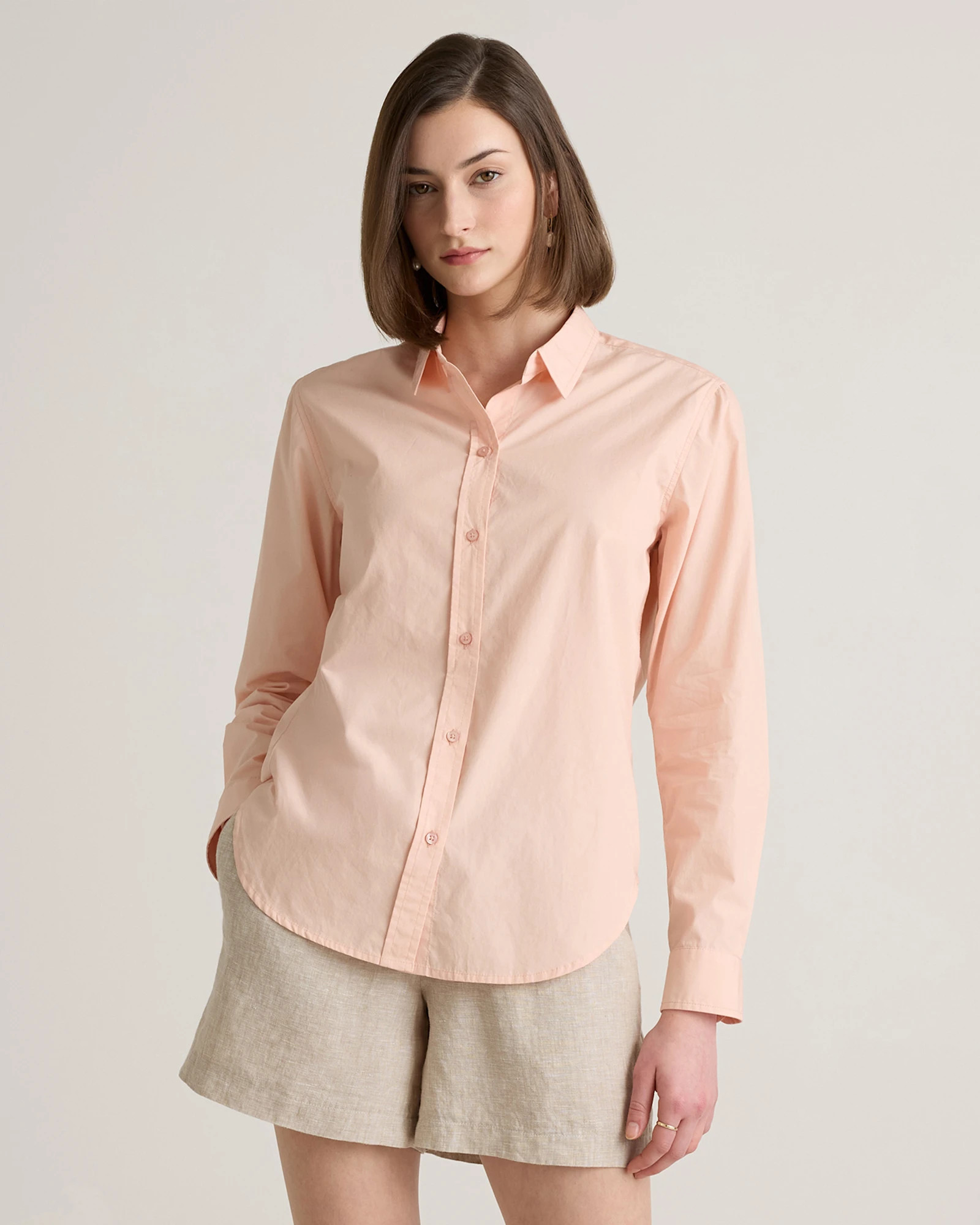 100% Organic Cotton Poplin Long Sleeve Shirt | Quince