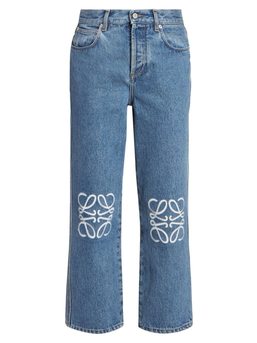 Anagram Crop Mid-Rise Jeans | Saks Fifth Avenue