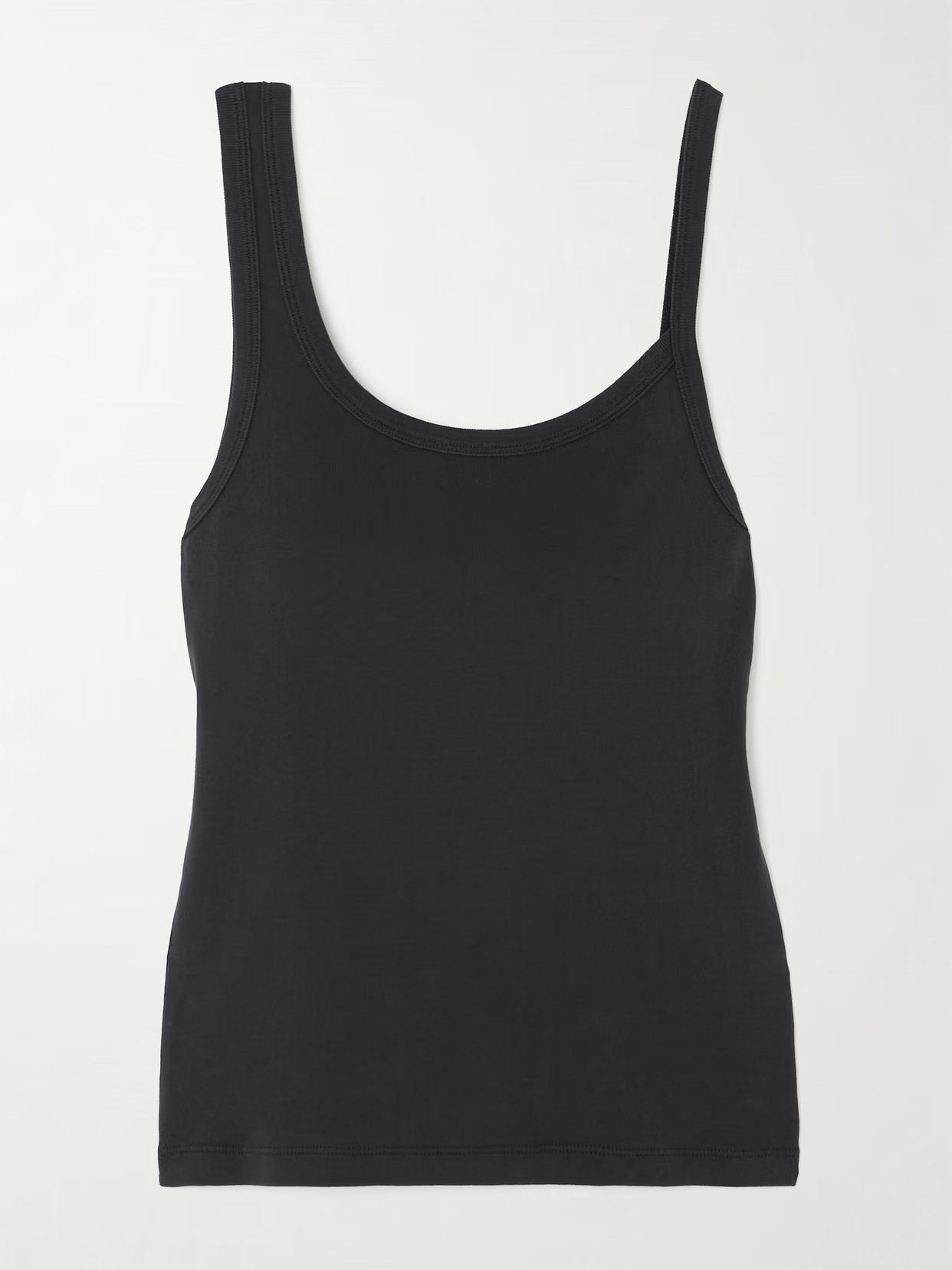 ST. AGNI - Asymmetric Ribbed Organic Cotton-jersey Tank - Black | NET-A-PORTER (US)