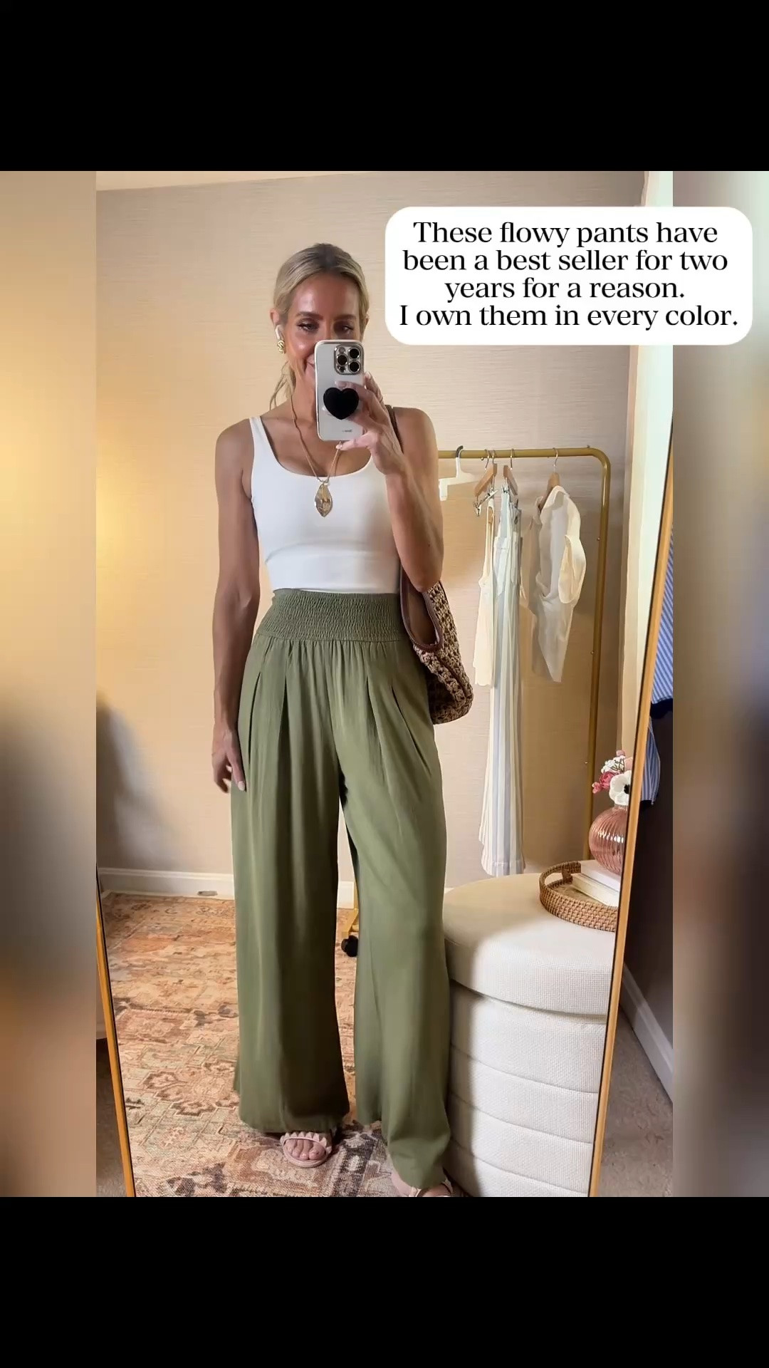 Amazon floaty pants. Other colors available wearing size medium for the extra width. I’m 5’8”.

#LTKU #LTKOver40 #LTKSeasonal