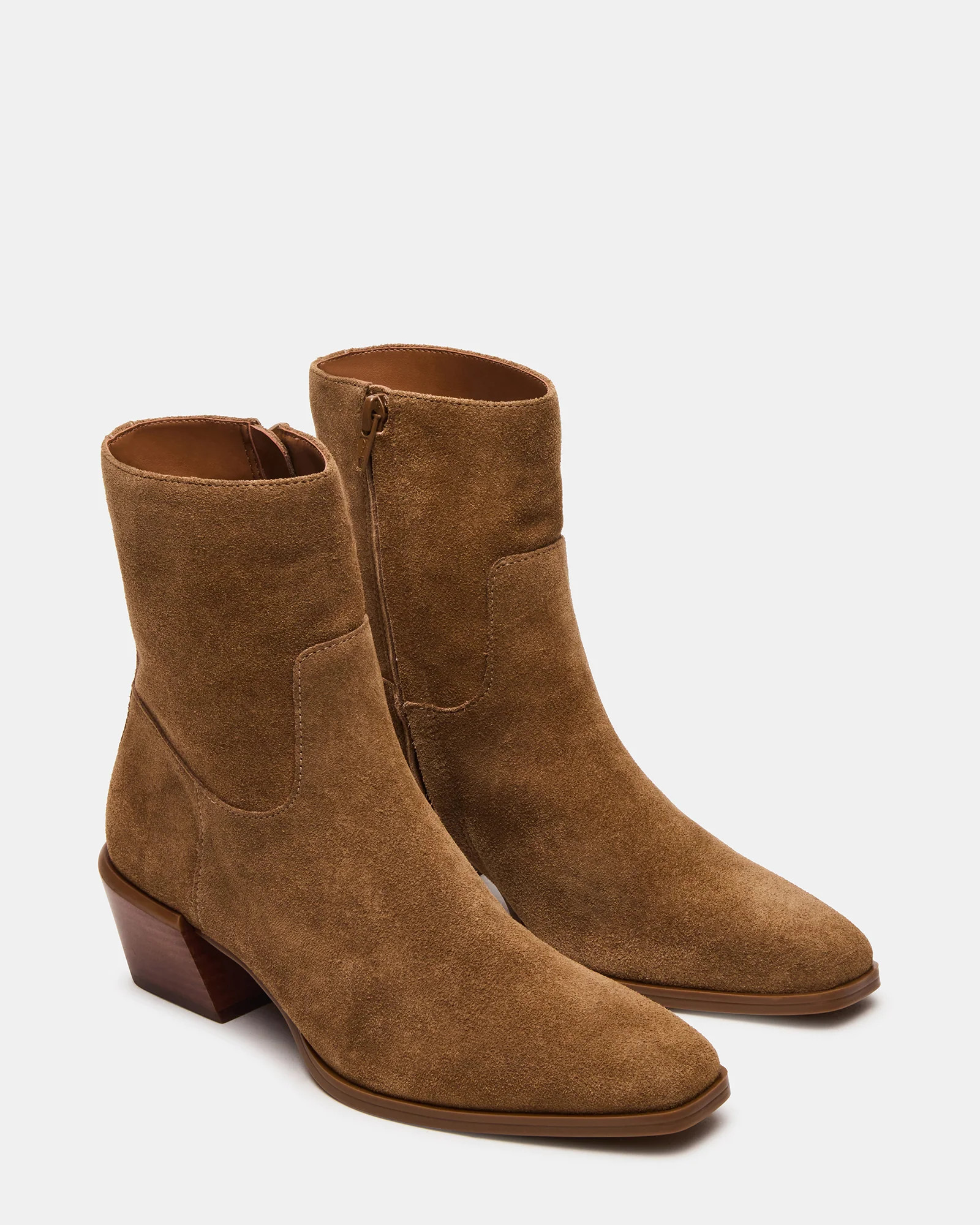 DANEY Taupe Suede Square-Toe Women's Ankle Boot | Steve Madden (US)