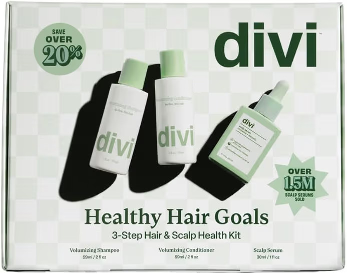 Divi Healthy Hair Goals Bundle - 30ml Hair Serum, 2 Fl Oz Volumizing Shampoo, & 2 Fl Oz Volumizin... | Amazon (US)