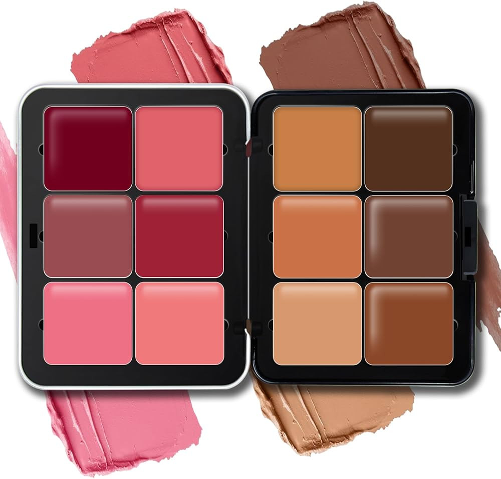 HOSAILY Cream Blush & Concealer Palette, 12 Colors, Long Wearing, Smudge Proof, Blendable Matte F... | Amazon (US)