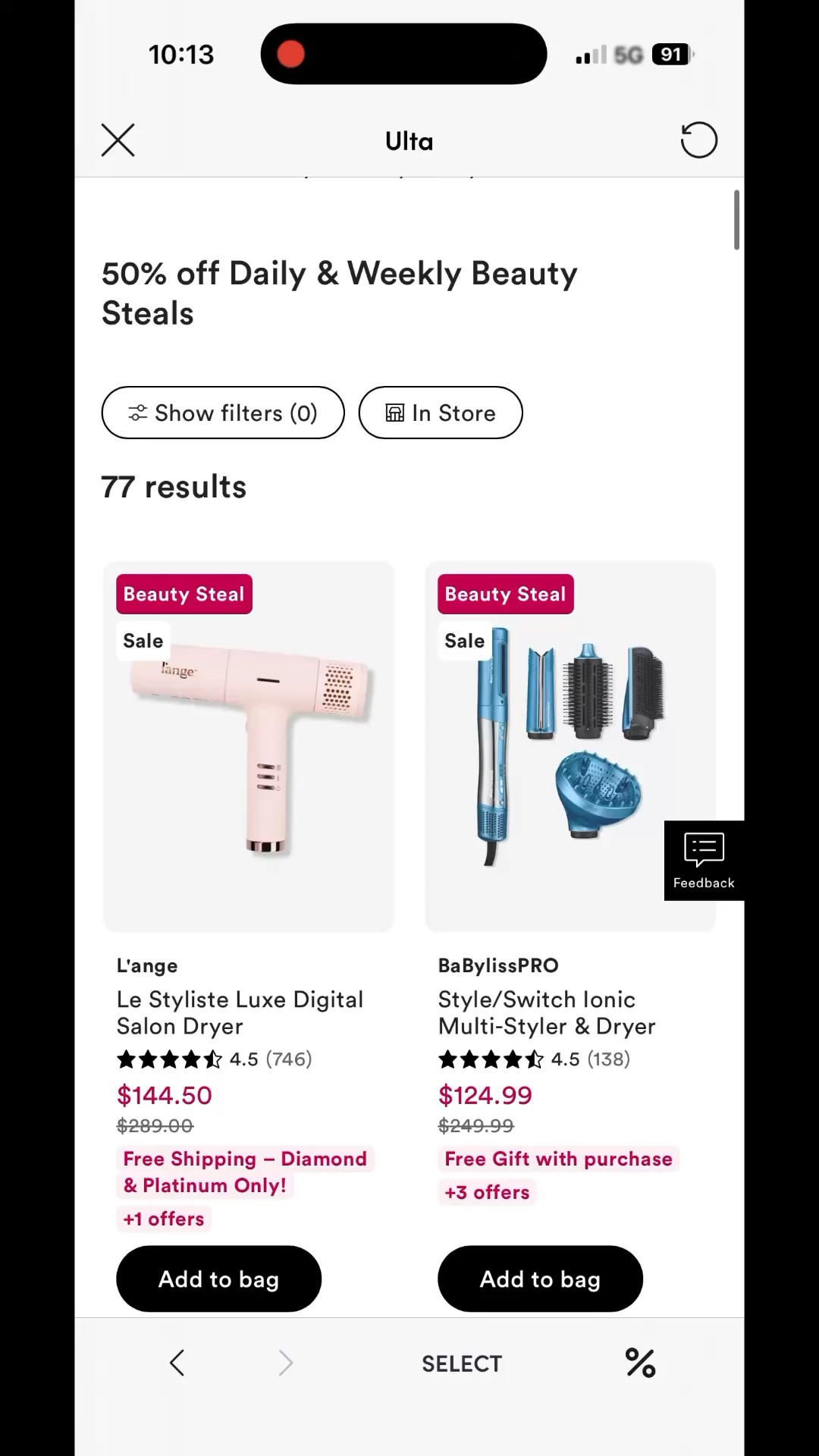 Ulta beauty steals 3-18