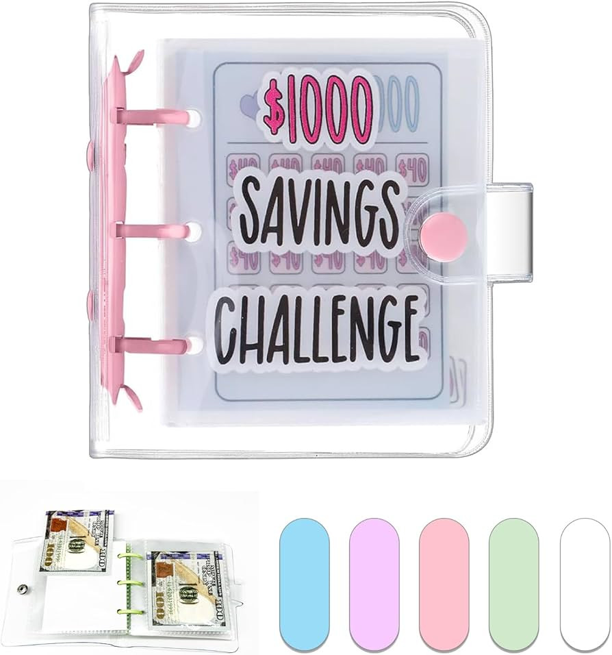 Dreamplay Mini Money Saving Binder, $1000 Money Saving Challenge Book Budget Binder with Envelope... | Amazon (US)